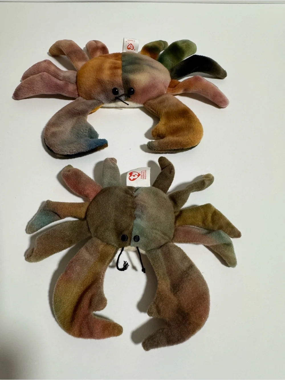 TY Multicolor Tie-Dye Crab Claude and Mini Claude McDonald’s TY